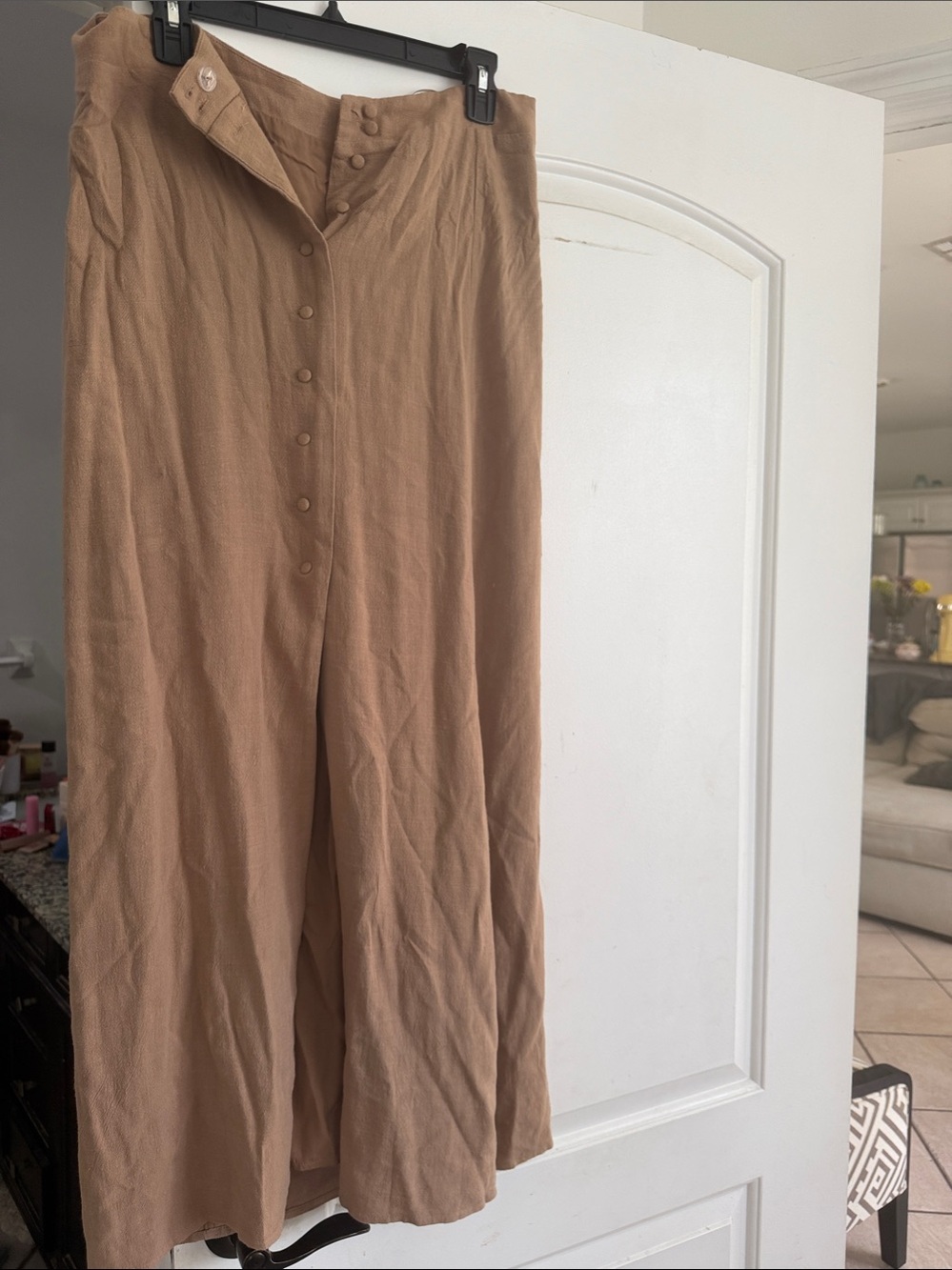 High-Rise Wide-Leg Pants in Camel